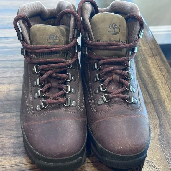 Timberland Euro Hiker Brown Leather Boots size 10 women/8 men - Picture 4 of 10